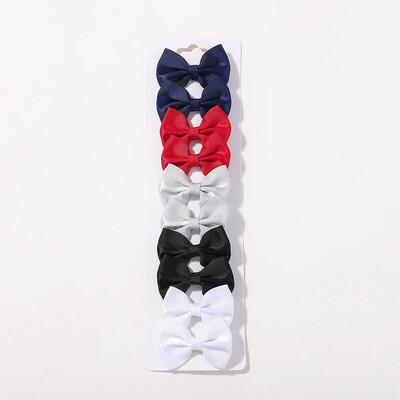 10 vnt./rinkinys Grosgrain Ribbon Vienspalvis Bowknot Plaukų segtukas Mergaitėms Rankų darbo lankeliai Plaukų segtukai Kūdikių Vaikams Mažylių Plaukų Priedai