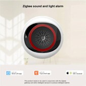 Tuya Zigbee 100DB Inteligentný zvukový a svetelný alarm dva v jednom Senzor Batéria/USB Duálne napájanie Inteligentné prepojenie radu zariadení