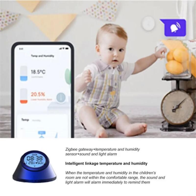 Tuya Zigbee 100DB Inteligentný zvukový a svetelný alarm dva v jednom Senzor Batéria/USB Duálne napájanie Inteligentné prepojenie radu zariadení