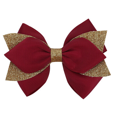 2db Duplarétegű masni Hajkapcsok Csillogó Grosgrain Szalag Hajtűk Lányok Fejviselet Hajmatricák Csípekkel Gyerek hajkiegészítők