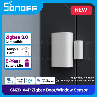SONOFF SNZB-04P Zigbee ajtó/ablak érzékelő szabotázs riasztás Smart Scene távirányító Smart Home ZHA Dolgozzon az Alexa Google Home szolgáltatással