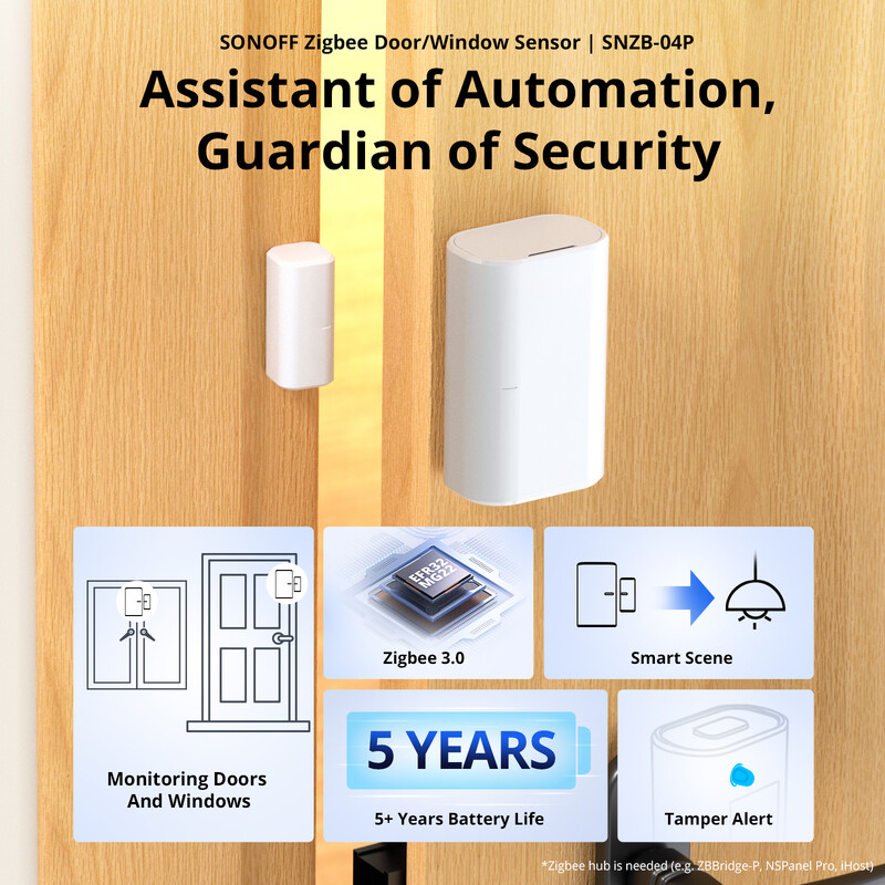 SONOFF SNZB-04P Zigbee senzor dverí/okien, upozornenie na neoprávnenú manipuláciu, inteligentné diaľkové ovládanie scény, inteligentná domácnosť ZHA, spolupracuje s Alexa Google Home
