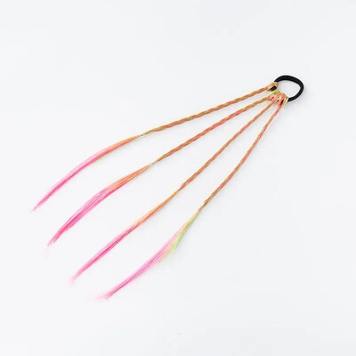 Szivárványfonatos hajgumik gyerekeknek Divat Színátmenetek Lófarok Díszek Hajpántok Gyermek Lány Fejfedők