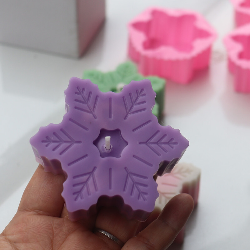 Mucegai pentru fulgi de zăpadă de Crăciun Lumânare manuală pentru aromoterapie Săpun făcut manual Model de casă Miros pentru eveniment Îndepărtare ușoară a siliconului