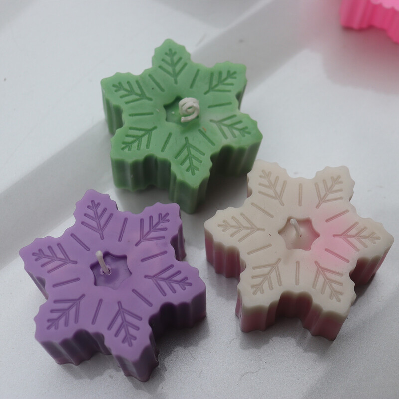Mucegai pentru fulgi de zăpadă de Crăciun Lumânare manuală pentru aromoterapie Săpun făcut manual Model de casă Miros pentru eveniment Îndepărtare ușoară a siliconului