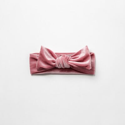 Dievčenská zamatová čelenka s mašľou, jednofarebný turban s mašľou pre novorodencov, sladká detská vlasová kapela, mäkké detské vlasové doplnky, darček