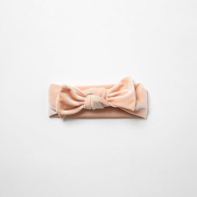 Dievčenská zamatová čelenka s mašľou, jednofarebný turban s mašľou pre novorodencov, sladká detská vlasová kapela, mäkké detské vlasové doplnky, darček