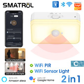 Tuya WIFI PIR mozgásérzékelő emberi testérzékelő intelligens LED éjszakai fény érzékelő alkalmazás Hang Smart Life működik az Alexa GoogleHome segítségével