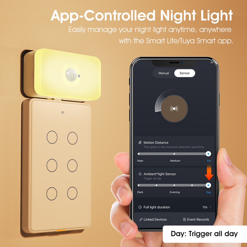 Tuya WIFI PIR mozgásérzékelő emberi testérzékelő intelligens LED éjszakai fény érzékelő alkalmazás Hang Smart Life működik az Alexa GoogleHome segítségével