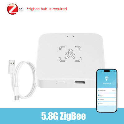 ZigBee Wifi MmWave žmogaus buvimo judesio jutiklis su skaisčio / atstumo aptikimu 5.8G 24G radaro detektoriaus palaikymo namų asistentas