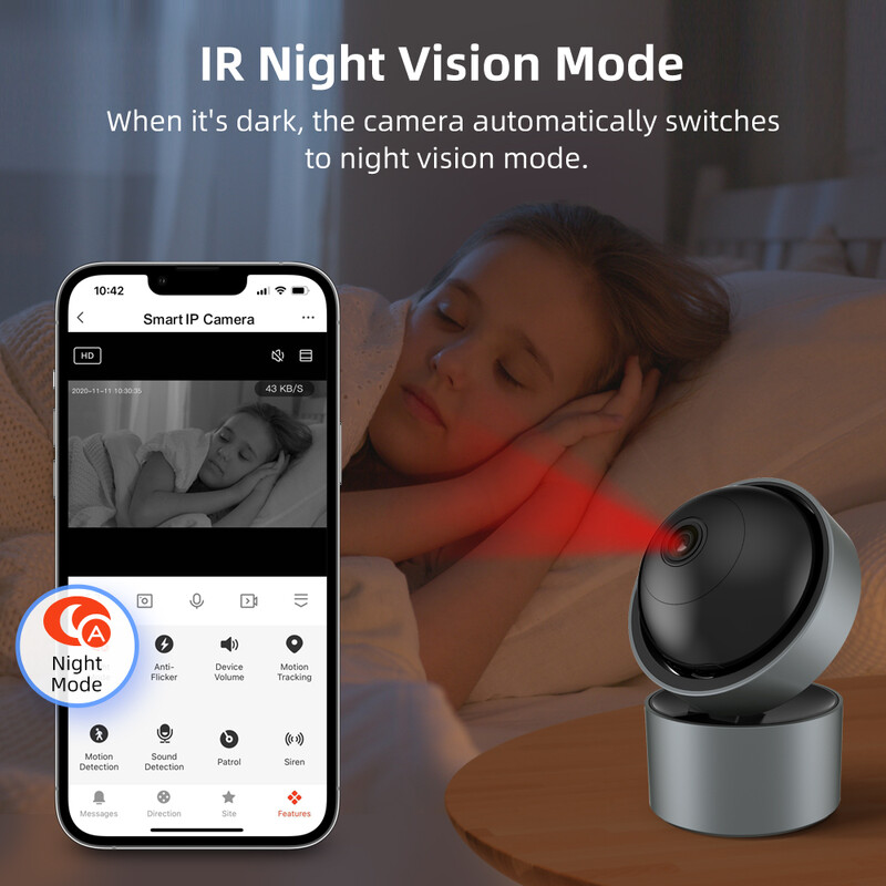 Cameră IP Wifi AVATTO Tuya, Smart AI Human Detect Camera de supraveghere video fără fir CCTV Camera de noapte Protecție de securitate a locuinței