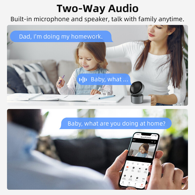 Cameră IP Wifi AVATTO Tuya, Smart AI Human Detect Camera de supraveghere video fără fir CCTV Camera de noapte Protecție de securitate a locuinței