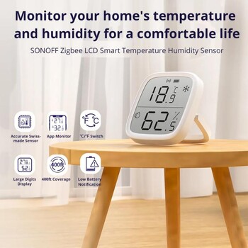 SONOFF SNZB-02D Zigbee Smart Temperature Sensor Humidity Large LCD Remote Παρακολούθηση σε πραγματικό χρόνο Ewelink APP μέσω Alexa Google Home