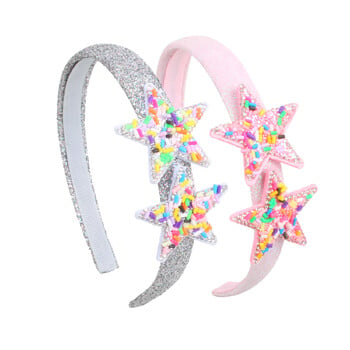 Cute Star Headbands for Girls 5cm Sequin Star Hairbands Kids Glitter Headbands Hairhoops Παιδικά Κοριτσίστικα Αξεσουάρ μαλλιών