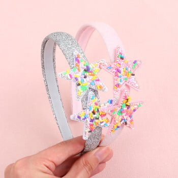 Cute Star Headbands for Girls 5cm Sequin Star Hairbands Kids Glitter Headbands Hairhoops Παιδικά Κοριτσίστικα Αξεσουάρ μαλλιών