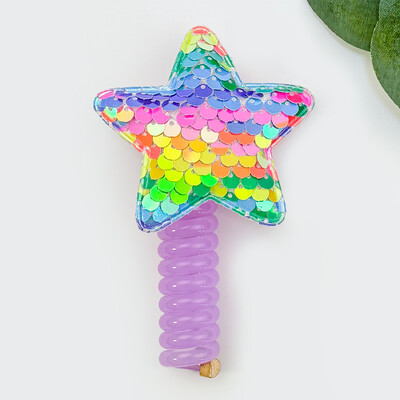 Lányok Elasztikus Csillag Hajkötél Aranyos Candy Színes Telefon Drótvonal Rugalmas Gumiszalag Gyermek Scrunchies Fejpántok Fejfedők