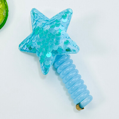 Lányok Elasztikus Csillag Hajkötél Aranyos Candy Színes Telefon Drótvonal Rugalmas Gumiszalag Gyermek Scrunchies Fejpántok Fejfedők