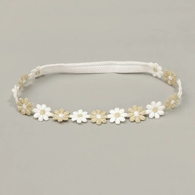 Miela nėriniuota galvos juosta mergaitėms vaikams Elastinė nailono naujagimio turbano plaukų juostelės Minkštos gėlėtos mažylių galvos apdangalai Kūdikių plaukų aksesuarai