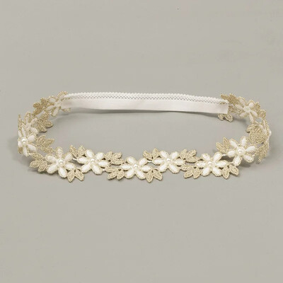 Miela nėriniuota galvos juosta mergaitėms vaikams Elastinė nailono naujagimio turbano plaukų juostelės Minkštos gėlėtos mažylių galvos apdangalai Kūdikių plaukų aksesuarai