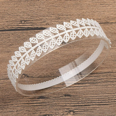 Miela nėriniuota galvos juosta mergaitėms vaikams Elastinė nailono naujagimio turbano plaukų juostelės Minkštos gėlėtos mažylių galvos apdangalai Kūdikių plaukų aksesuarai