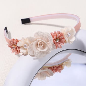 1PC Cute Hairband Kids Princess Headwear Boutique Τριπλά σατέν λουλούδια με αξεσουάρ μαλλιών ζιργκόν Κρίκος κεφαλής για κορίτσια