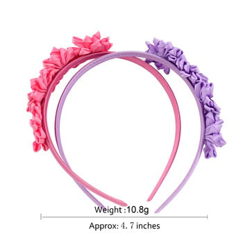 1PC Cute Hairband Kids Princess Headwear Boutique Τριπλά σατέν λουλούδια με αξεσουάρ μαλλιών ζιργκόν Κρίκος κεφαλής για κορίτσια