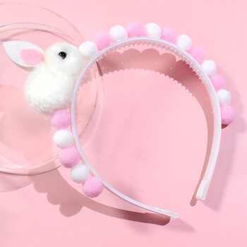 ncmama Kawaii Bunny Headbands Rabbit Hairband για Παιδιά Κορίτσια που λούζουν το πρόσωπο Μαλλιά βελούδινη σφαίρα μαλλιών Κορέα Αξεσουάρ μαλλιών