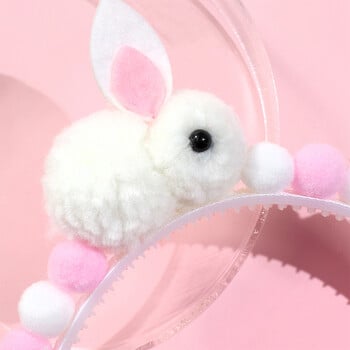 ncmama Kawaii Bunny Headbands Rabbit Hairband για Παιδιά Κορίτσια που λούζουν το πρόσωπο Μαλλιά βελούδινη σφαίρα μαλλιών Κορέα Αξεσουάρ μαλλιών