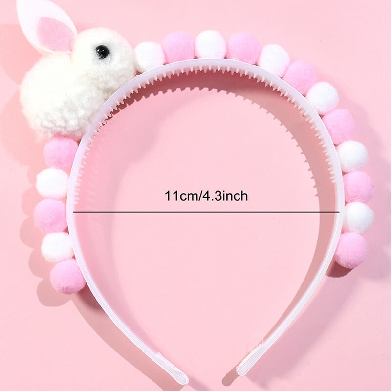 ncmama Kawaii Bunny čelenky Králik Čelenka pre deti Dievčatá Umývacia tvár Čelenka Plyšová loptička Obruč na vlasy Kórea Vlasové doplnky