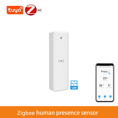 Zigbee Mmwave žmogaus buvimo jutiklis Tuya Smart Presence Detector 5V judesio jutiklis su skaisčio / atstumo aptikimu