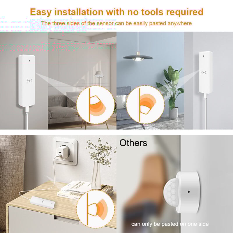 Zigbee Mmwave žmogaus buvimo jutiklis Tuya Smart Presence Detector 5V judesio jutiklis su skaisčio / atstumo aptikimu