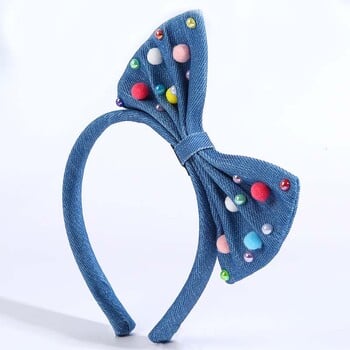 ncmama Sweet girls Large Butterfly Headband with Colorful Pearl Fashion Bow Hairband Γυναικεία στεφάνι για μαλλιά Δώρο αξεσουάρ μαλλιών