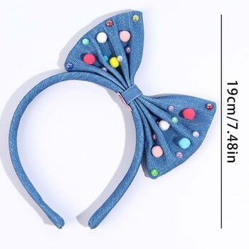 ncmama Sweet girls Large Butterfly Headband with Colorful Pearl Fashion Bow Hairband Γυναικεία στεφάνι για μαλλιά Δώρο αξεσουάρ μαλλιών