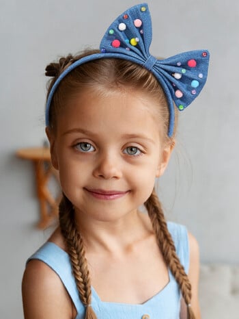 ncmama Sweet girls Large Butterfly Headband with Colorful Pearl Fashion Bow Hairband Γυναικεία στεφάνι για μαλλιά Δώρο αξεσουάρ μαλλιών