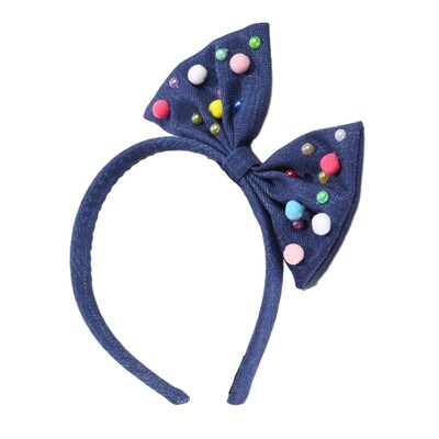 ncmama Sweet Girls nagy pillangós fejpánt színes gyöngyökkel divatos női masni hajpánt női hajkarika hajkiegészítők ajándék