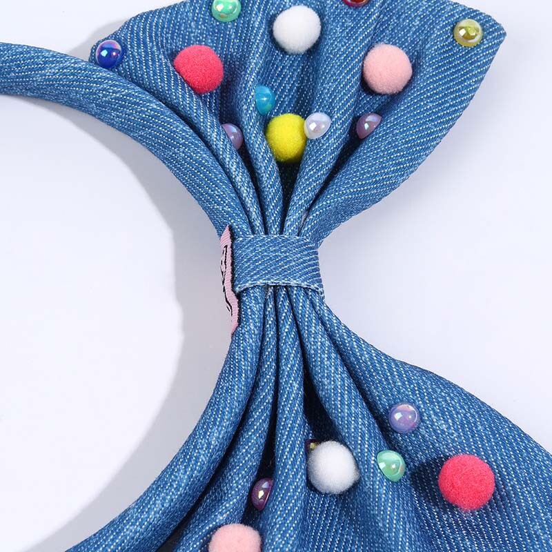 ncmama Sweet Girls nagy pillangós fejpánt színes gyöngyökkel divatos női masni hajpánt női hajkarika hajkiegészítők ajándék