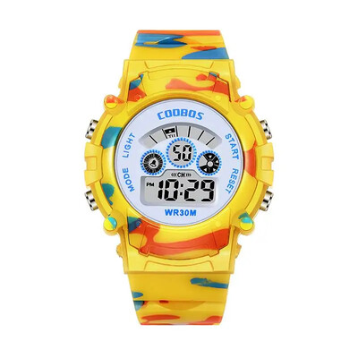 Gyermek terepszínű óra Sport gyerekek gumipántos vízálló LED digitális óra gyerek diák lány fiú karóra órához