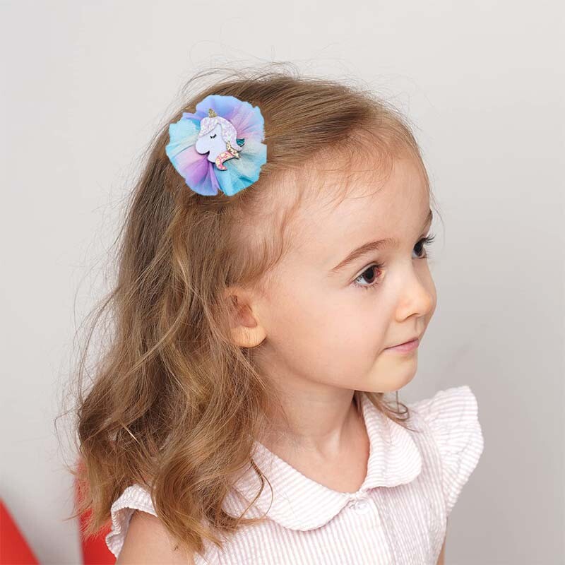 ncmama 2db Unikornis szivárványhálós hajcsat Lányoknak Aranyos Rajzfilm Állat Hajtű Gyerek Barrettes Fejfedők Haj Kiegészítők Ajándékok