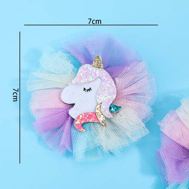 ncmama 2db Unikornis szivárványhálós hajcsat Lányoknak Aranyos Rajzfilm Állat Hajtű Gyerek Barrettes Fejfedők Haj Kiegészítők Ajándékok