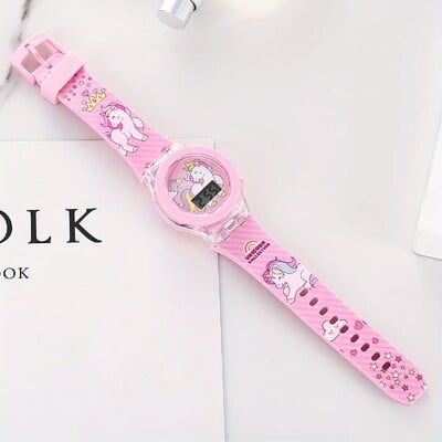 Rajzfilm elektronikus óra fiúknak és lányoknak, fényes óra iskolai kellékek, ideális választás ajándéknak