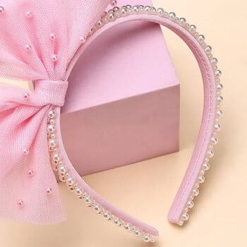 ncmama Fashion New Pearl Hairbands για Γυναικείες Κορίτσια Χαριτωμένο δαντέλα φιόγκο Κορδέλες για τα μαλλιά Κορδέλες Παιδικά Καπέλα Αξεσουάρ μαλλιών Δώρο