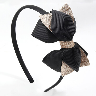 Nouă bentiță cu fundă mare pentru copii, fete, cu sclipici, bentițe de păr cu fundă lucrate manual, cerc de păr pentru copii, accesorii pentru păr