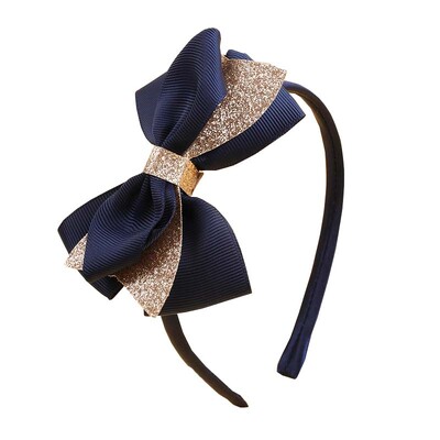 Nouă bentiță cu fundă mare pentru copii, fete, cu sclipici, bentițe de păr cu fundă lucrate manual, cerc de păr pentru copii, accesorii pentru păr