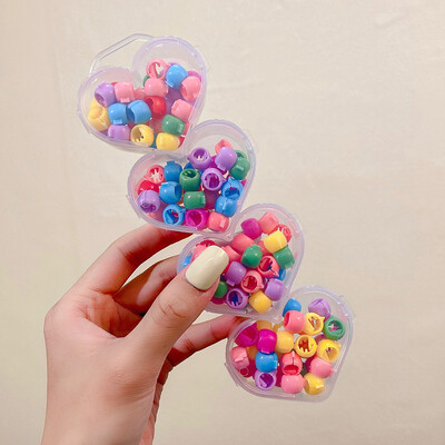 Farebné gumičky do vlasov v tvare srdca pre dievčatá, deti, sladké gumičky do vlasov, gumičky Scrunchie, detská krásna ozdoba na vlasy
