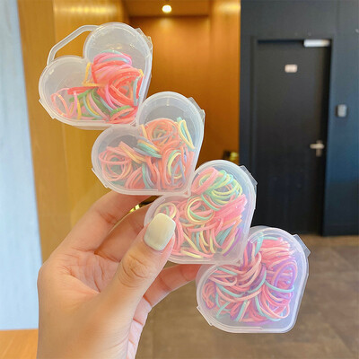 Farebné gumičky do vlasov v tvare srdca pre dievčatá, deti, sladké gumičky do vlasov, gumičky Scrunchie, detská krásna ozdoba na vlasy