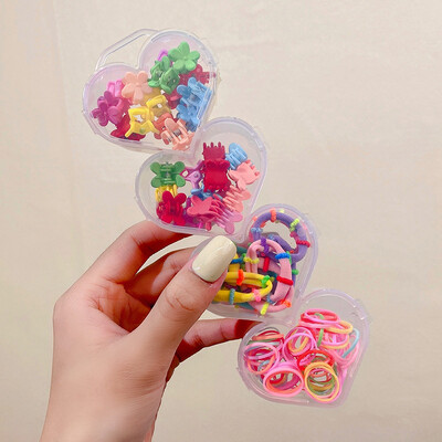 Farebné gumičky do vlasov v tvare srdca pre dievčatá, deti, sladké gumičky do vlasov, gumičky Scrunchie, detská krásna ozdoba na vlasy