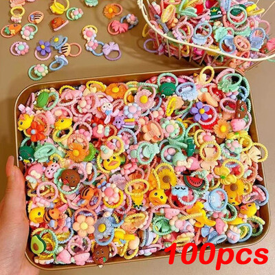 50 vnt. / partijos Vaikų plaukų aksesuarai mergaičių animacinių filmų elastinės plaukų juostelės kūdikių galvos virvė vaikams mažų gyvūnų galvos juosta Mielas galvos apdangalas