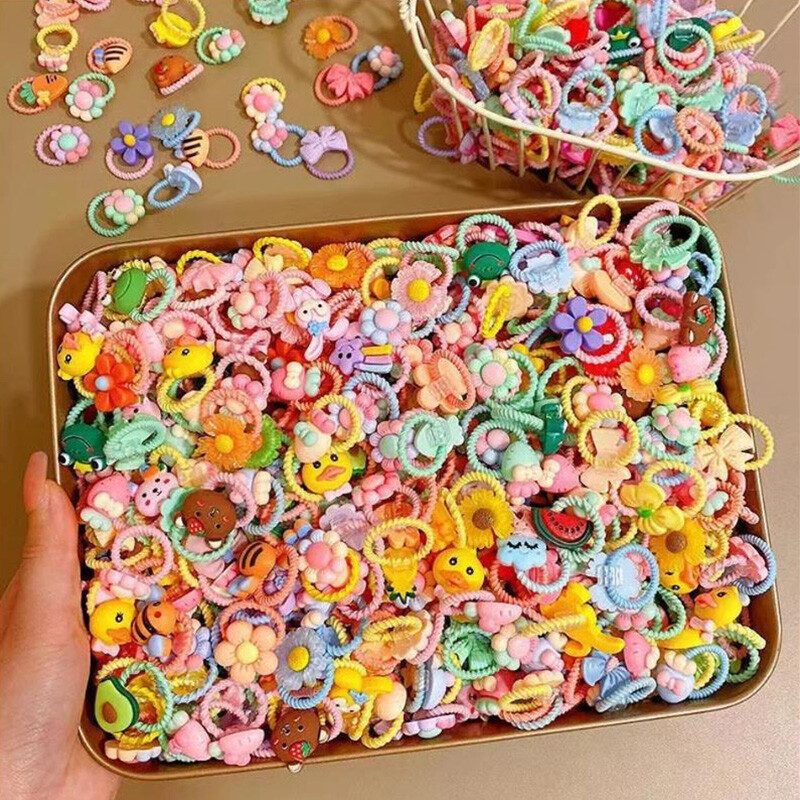 50 vnt. / partijos Vaikų plaukų aksesuarai mergaičių animacinių filmų elastinės plaukų juostelės kūdikių galvos virvė vaikams mažų gyvūnų galvos juosta Mielas galvos apdangalas