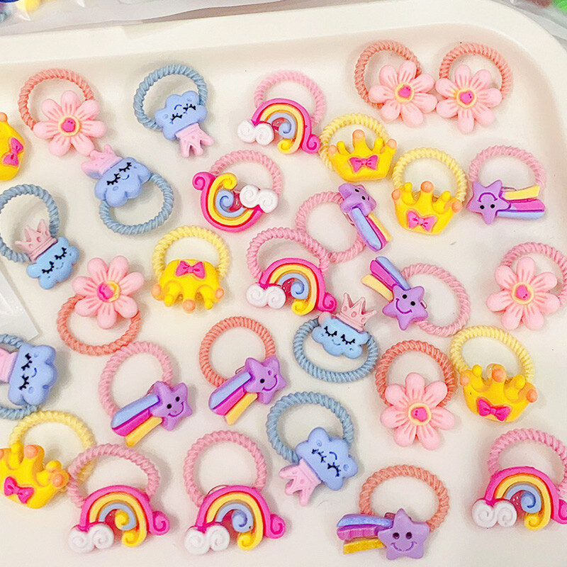 50 vnt. / partijos Vaikų plaukų aksesuarai mergaičių animacinių filmų elastinės plaukų juostelės kūdikių galvos virvė vaikams mažų gyvūnų galvos juosta Mielas galvos apdangalas