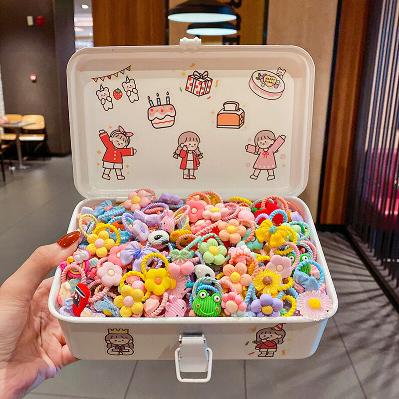 50 vnt. / partijos Vaikų plaukų aksesuarai mergaičių animacinių filmų elastinės plaukų juostelės kūdikių galvos virvė vaikams mažų gyvūnų galvos juosta Mielas galvos apdangalas